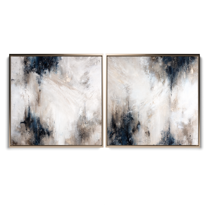 Flowing as One-50x50cm Diptych Original Painting