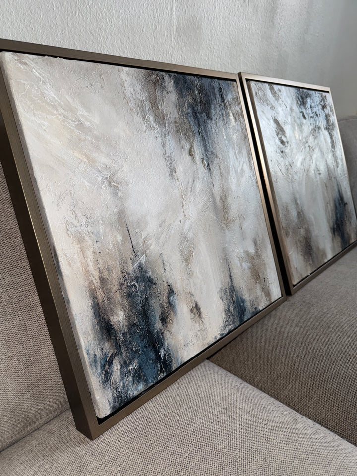 Flowing as One-50x50cm Diptych Original Painting