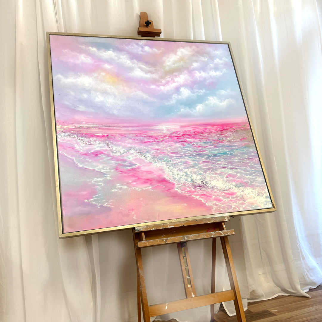 Where Happiness Blooms-Original oil painting 100x100cm
