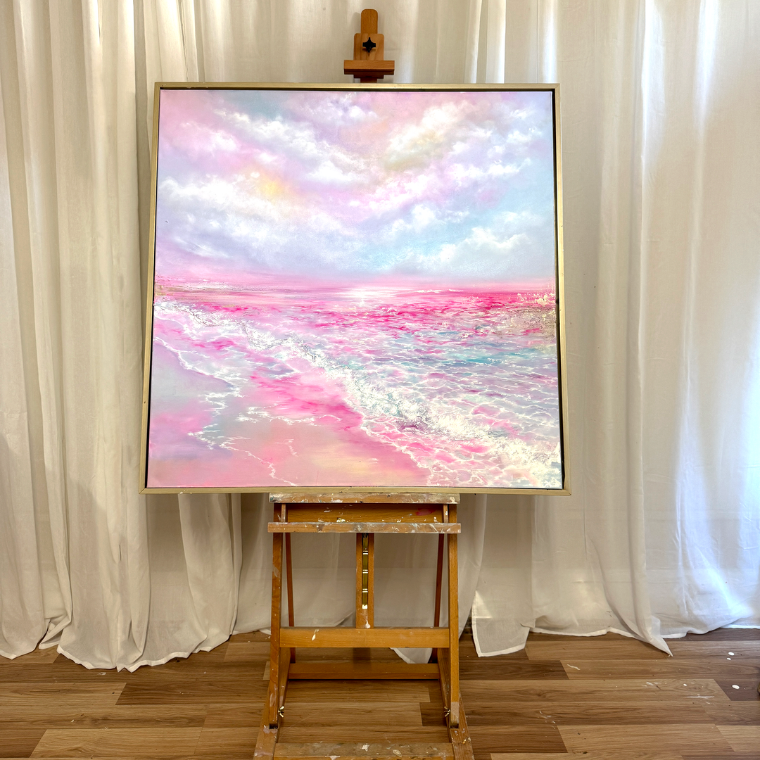 Where Happiness Blooms-Original oil painting 100x100cm