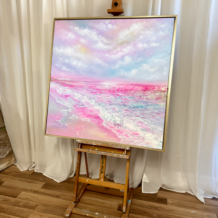 Where Happiness Blooms-Original oil painting 100x100cm