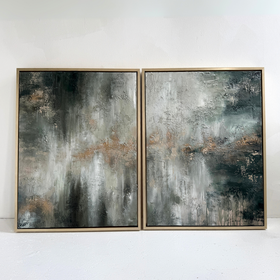 Forest Euphoria  Diptych- 60x84cm x2 Original Oil Painting on Canvas