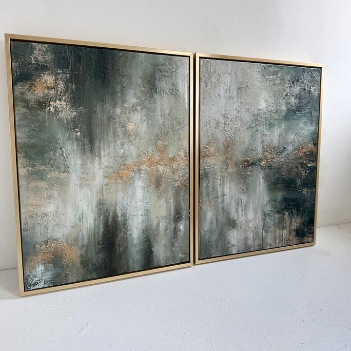 Forest Euphoria  Diptych- 60x84cm x2 Original Oil Painting on Canvas