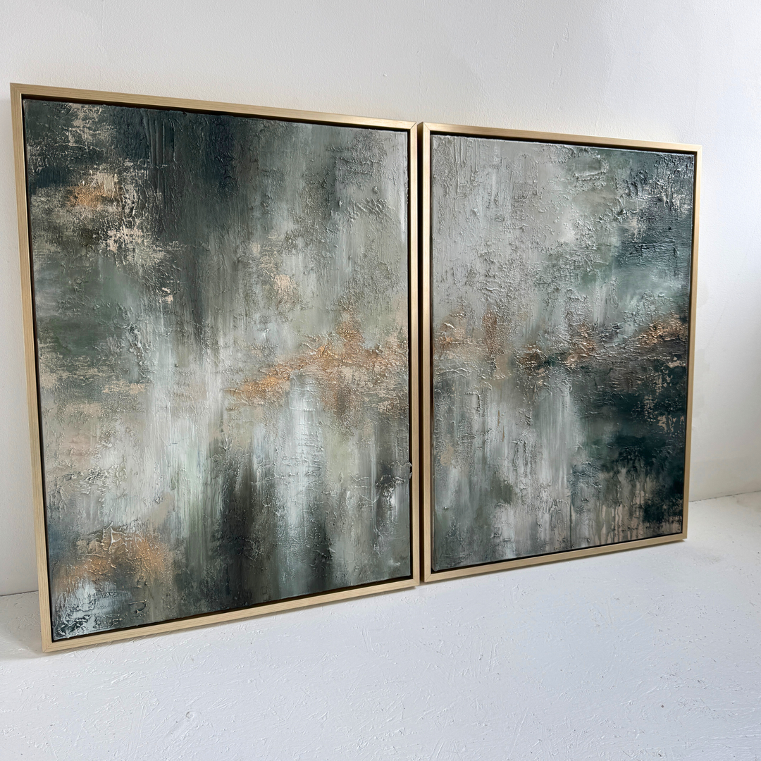 Forest Euphoria  Diptych- 60x84cm x2 Original Oil Painting on Canvas