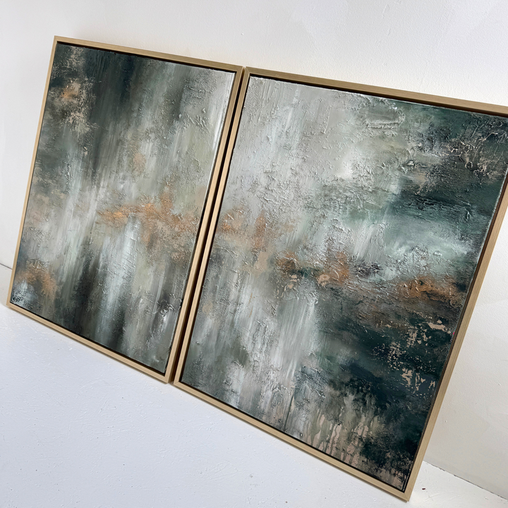 Forest Euphoria  Diptych- 60x84cm x2 Original Oil Painting on Canvas