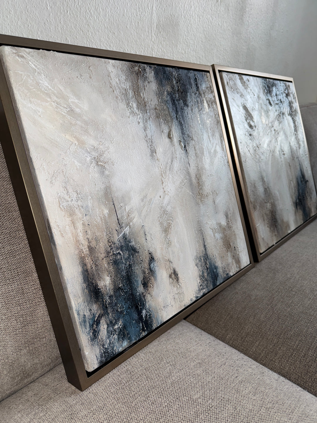 Flowing as One-50x50cm Diptych Original Painting