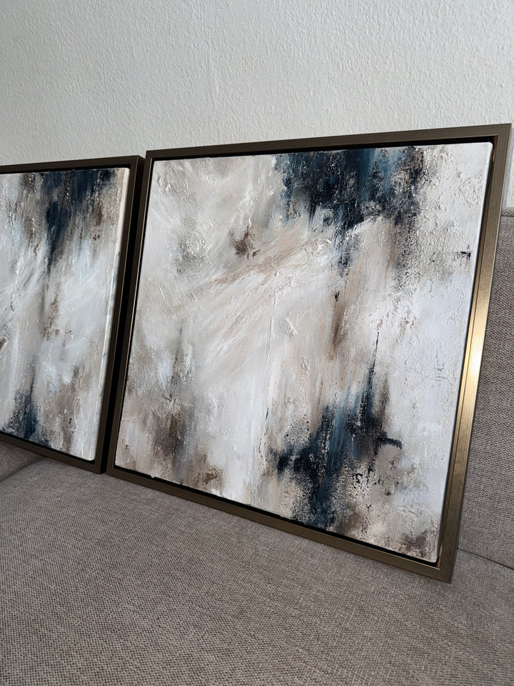 Flowing as One-50x50cm Diptych Original Painting