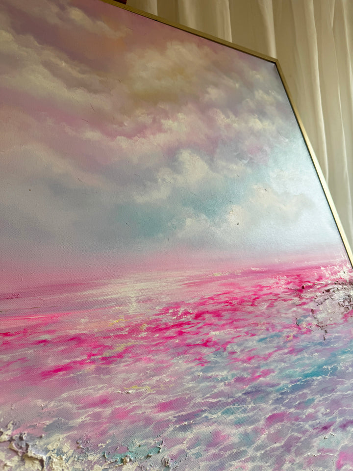 Where Happiness Blooms-Original oil painting 100x100cm