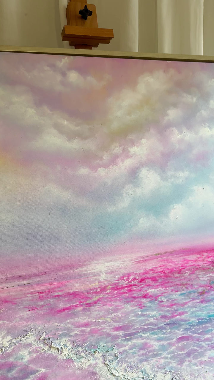 Where Happiness Blooms-Original oil painting 100x100cm