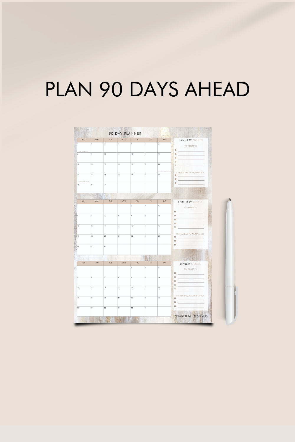 90 DAY PLANNER PRINTABLE DOWNLOAD